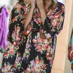 Floral Satin Robe